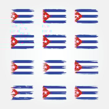 Cuba Flag Brush Collections. National Flag vector