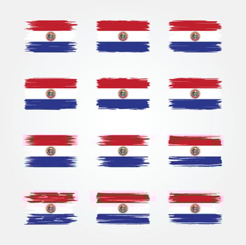 Paraguay Flag Brush Collections. National Flag vector