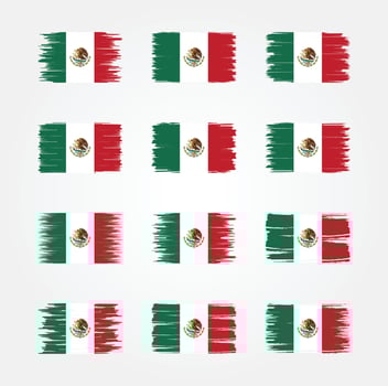 Mexico Flag Brush Collections. National Flag vector