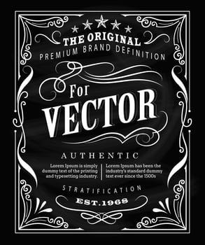 Antique label typography poster vintage frame blackboard design vector