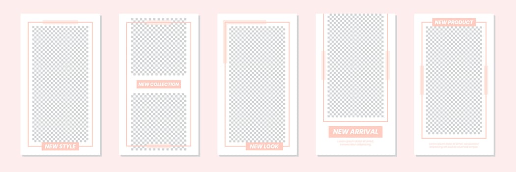 Minimalist Pastel Pink Social Media Stories Template Design vector