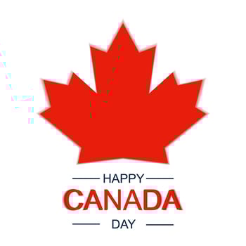Happy Canada Day. Canadian maple leaf, logo for Canada Day. Holiday poster. Typography for greeting card, decoration and covering vector