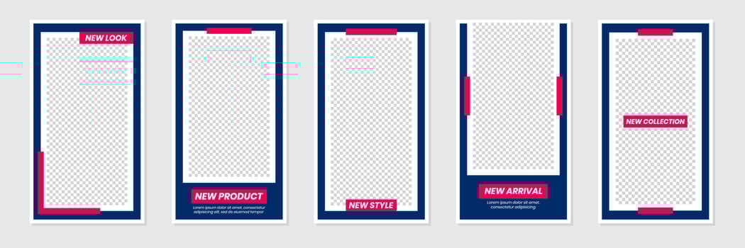 Minimalist Navy Social Media Stories Template Design vector