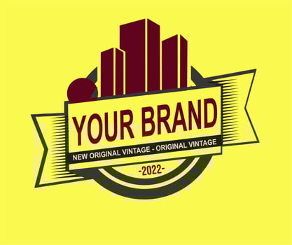 simple yellow brand logo design vector