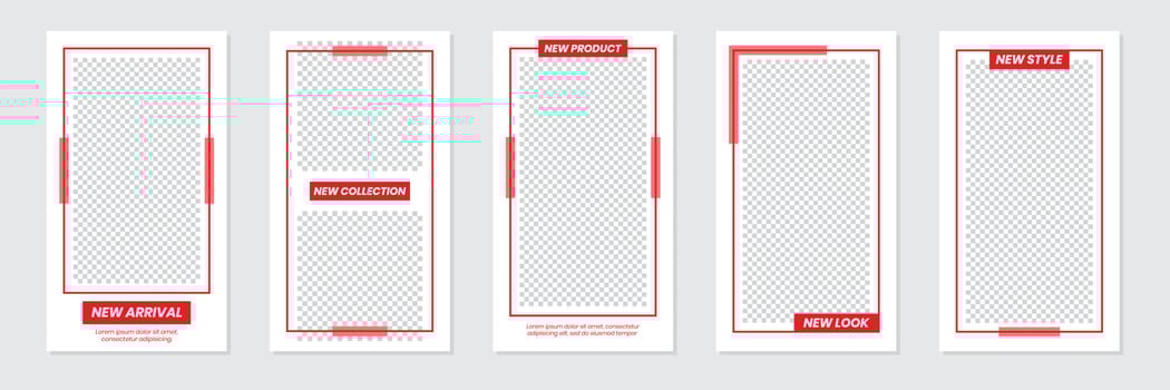 Minimalist Red Social Media Stories Template Design vector