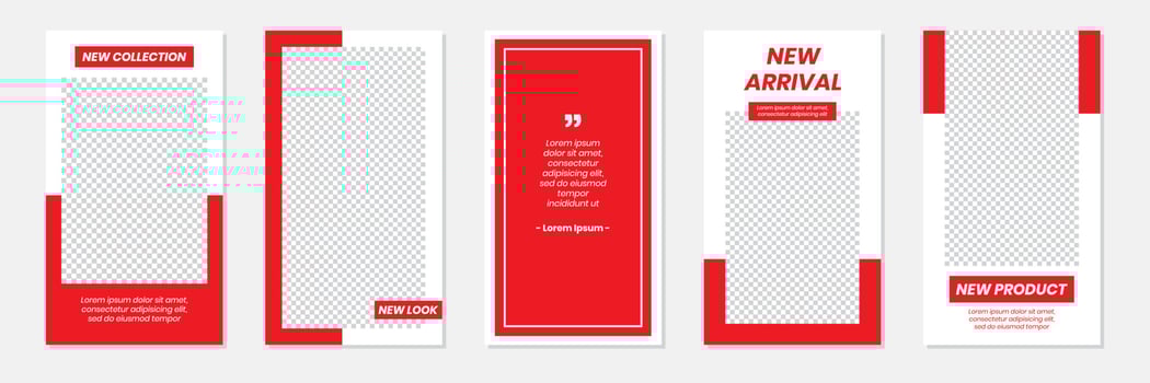 Modern Red Social Media Stories Template Design vector