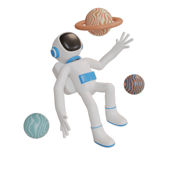 3D Illustration object character astronaut png