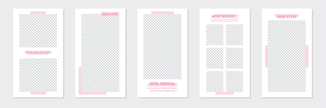 Minimal Pastel Pink Social Media Stories Template Design vector
