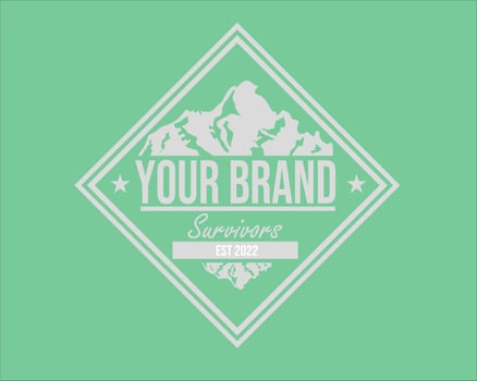 green minimalist mountain logo template vector