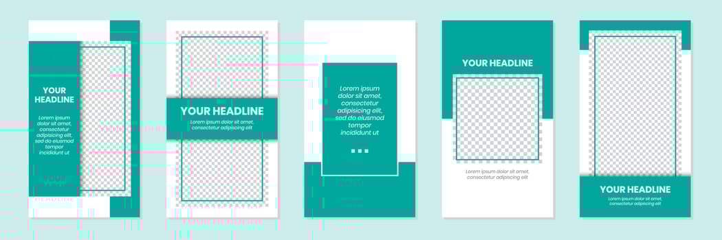 Modern Green Social Media Stories Template Design vector