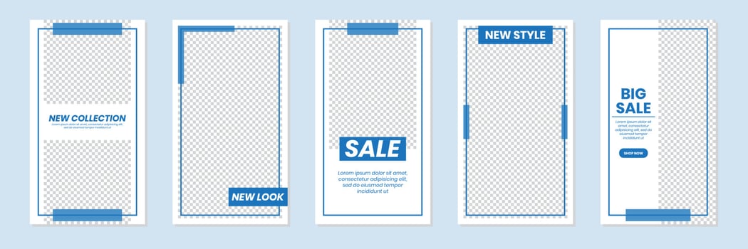 Minimalist Blue Social Media Stories Template Design vector