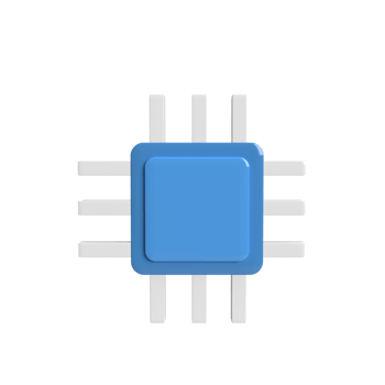 Processor 3d model cartoon style. render illustration png