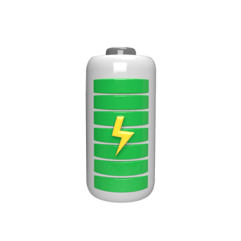 Battery 3d model cartoon style. render illustration png