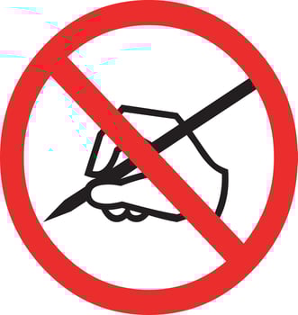 A simple vector of forbidden symbols to write