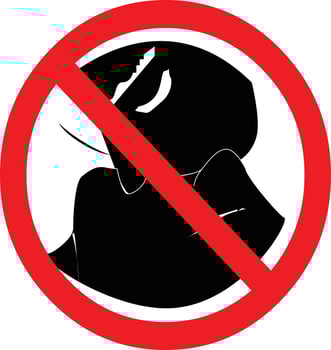 Illustration of no kissing. Simple no kissing vector. vector