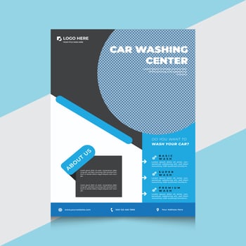 Car washing flyer design template. Fully editable design for flyer, leaflet, poster vector