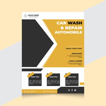 Car cleaning business promotion flyer template vector