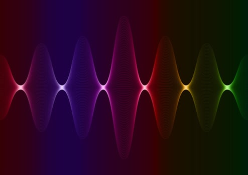 Colourful soundwaves background design vector