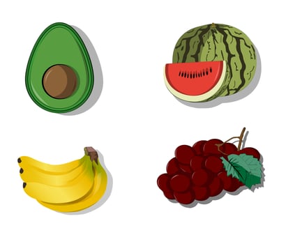 Icon Vector Fruit Family Illustration