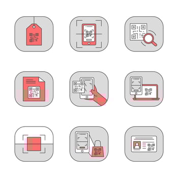 QR or Tap Pay Icons vector
