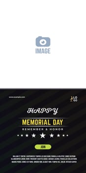 Memorial Day - Banner remember and honor. United States Memorial Day. American national holiday. Vertical and abstract backgrounds vector