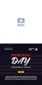 Memorial Day - Banner remember and honor. United States Memorial Day. American national holiday. Vertical vector