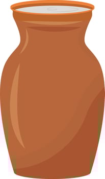 Clay vessel semi flat color vector element