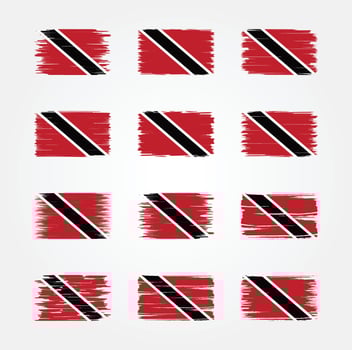 Trinidad and Tobago Flag Brush Collections. National Flag vector