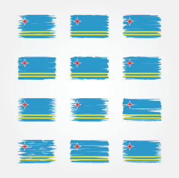 Aruba Flag Brush Collections. National Flag vector