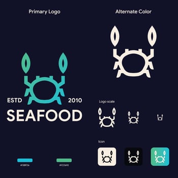simple and elegant crab logo concept vector