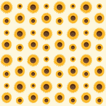 Sunflowers Vector Seamless Pattern