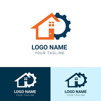 Vector Real Estate Setting Logo design template - Home Cleaning Symbol