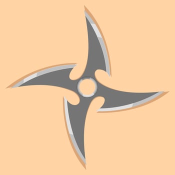 isolated shuriken - japanese ninja weapon vector