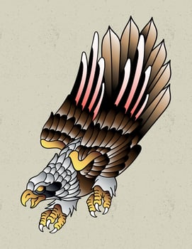 eagle neo traditional tattoo vector