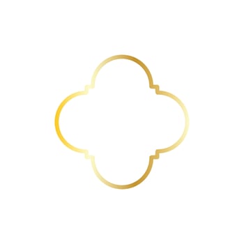 arabic window on gold. Mosque frame vector illustration