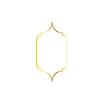 arabic window on gold. Mosque frame vector illustration
