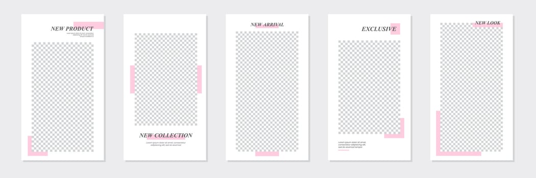 Minimal Pastel Pink Social Media Stories Template Design vector