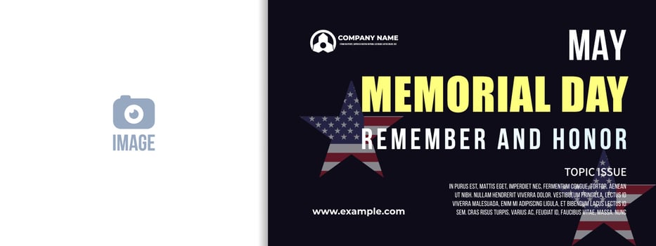 Memorial Day - Banner remember and honor. United States Memorial Day. American national holiday. Star frame flag illustration vector