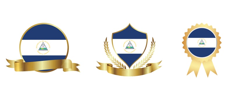 Nicaragua flag icon . web icon set . icons collection flat. Simple vector illustration.