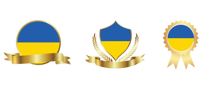 Ukraine flag icon . web icon set . icons collection flat. Simple vector illustration.