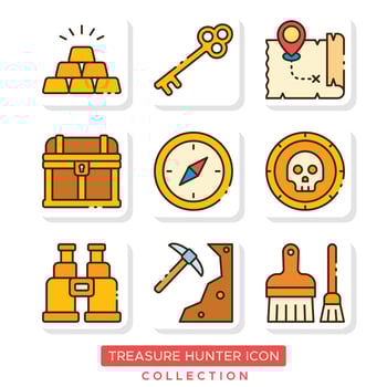 Treasure Hunter Icon Set vector