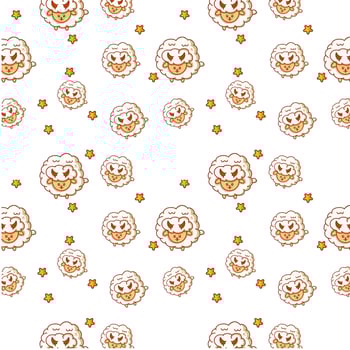 seamless pattern sheep and star vector