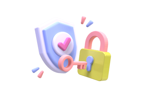 Modern shield guard illustration background 3D render icon for business png