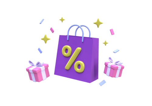 Coupon with a percentage sign for a bargain purchase online business idea concept background png