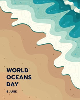 World ocean day design background vector