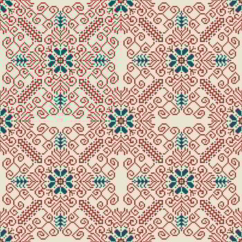 Seamless square ethnic pattern, Vector embroidery inspired design for fashion clothes, textile, fabric, decoration background.