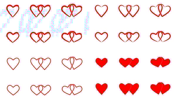 heart icon set vector