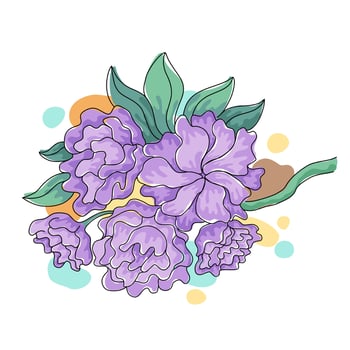 Flower vector illustration designed in bright colors Doodle style on white background for cards, backgrounds, poscard, posters, gifts, spring themed decorations, and more