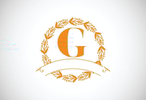 Floral Alphabet monogram letter G. Monogram initials for wedding invitations, greeting cards, logos, posters, and other design vector