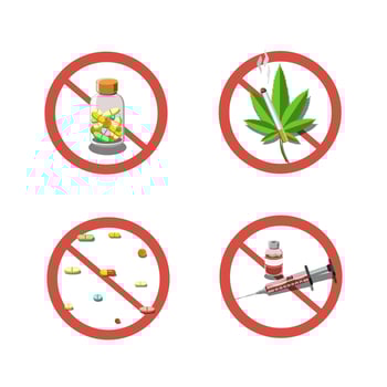 Vector illustration of say no to drug educational design collection